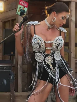 Corthos Cutout Fringe Bodysuit