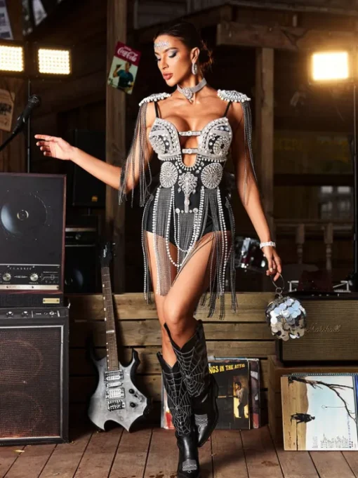 Corthos Cutout Fringe Bodysuit