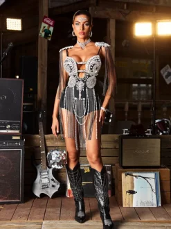 Corthos Cutout Fringe Bodysuit