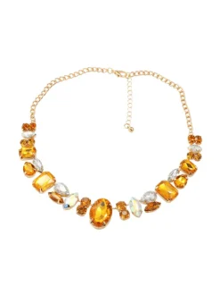 Craco Crystal Embellished Necklace In Yellow