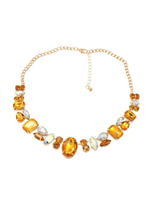 Craco Crystal Embellished Necklace In Yellow