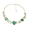 Craco Crystal Embellished Necklace In Green