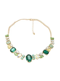 Craco Crystal Embellished Necklace In Green