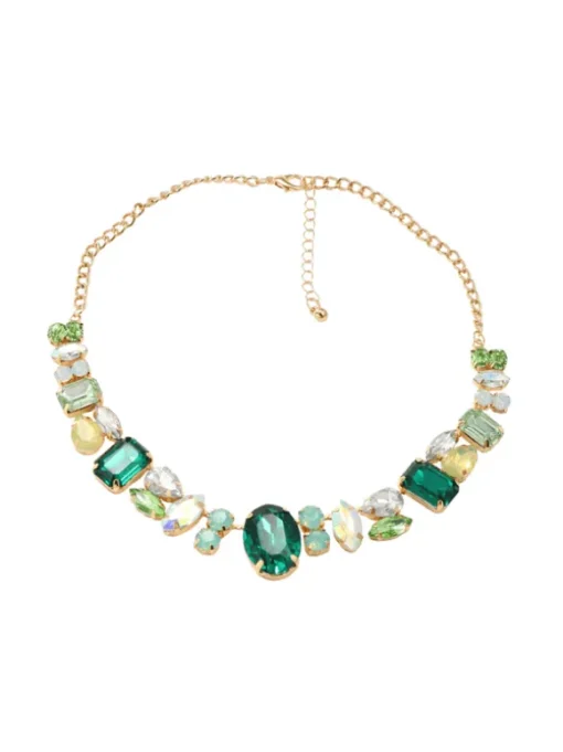 Craco Crystal Embellished Necklace In Green