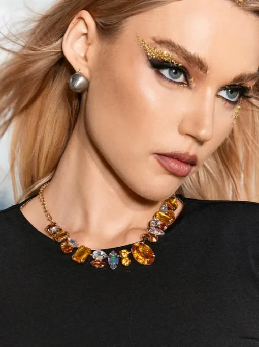 Craco Crystal Embellished Necklace In Yellow