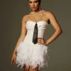 Cruze Strapless Feather Skirt Set