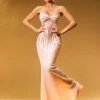 Cryos Strapless Sequin Maxi Dress