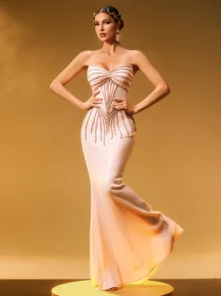 Cryos Strapless Sequin Maxi Dress