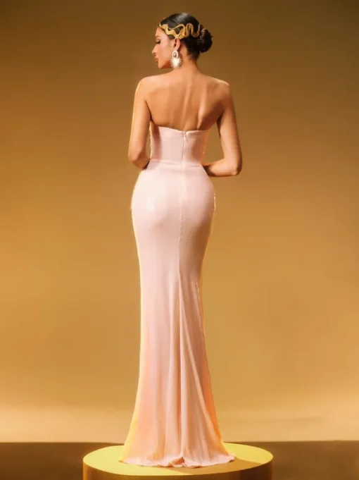 Cryos Strapless Sequin Maxi Dress