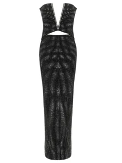 Daisuke Strapless Crystal Bandage Maxi Dress