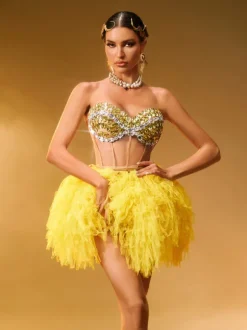 Dakan Strapless Corset Tulle Skirt Set