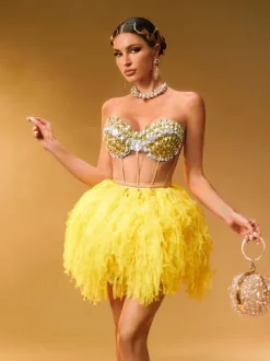 Dakan Strapless Corset Tulle Skirt Set