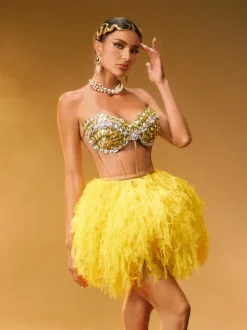 Dakan Strapless Corset Tulle Skirt Set