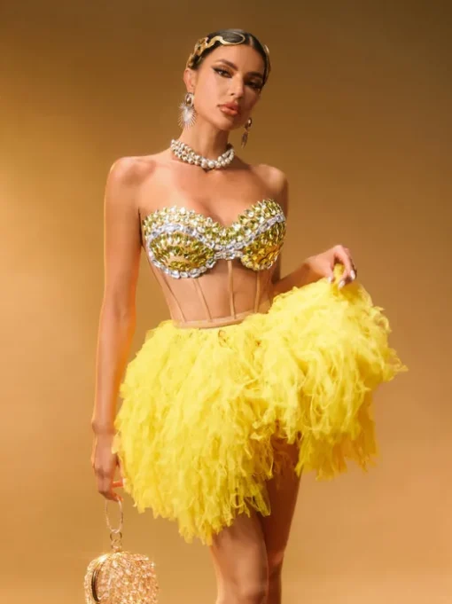 Dakan Strapless Corset Tulle Skirt Set