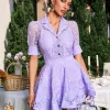Dansby Flower Fringe Skirt Set In Lilac