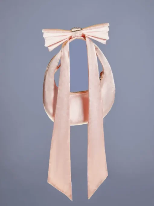 Davey Bow Heart Satin Bag