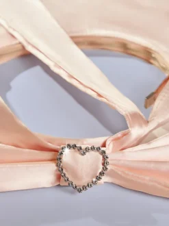 Davey Bow Heart Satin Bag