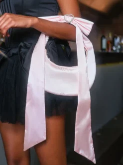 Davey Bow Heart Satin Bag
