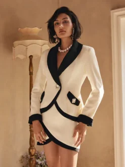 Dawnyelle Long Sleeve Rhinestone Skirt Set
