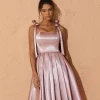 Deidra Satin Pleated Dress