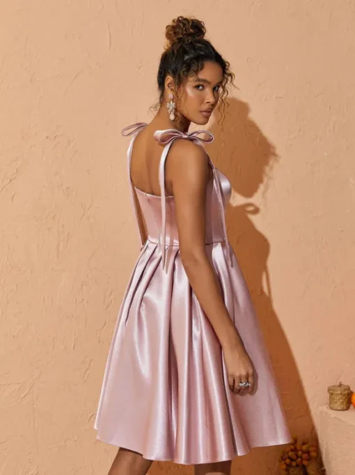Deidra Satin Pleated Dress