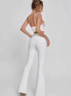 Della Mesh Diamond Bandage Pants In White
