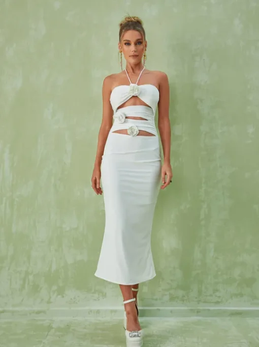 Dorcas Halterneck Cutout Midi Dress