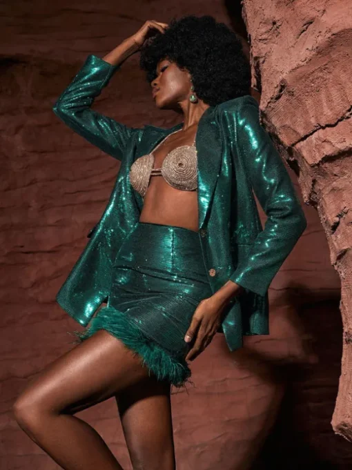 Dovie Sequin Blazer Set