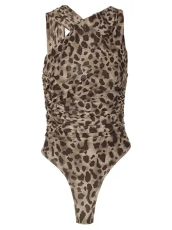 Elemer Leopard Ruched Bodysuit