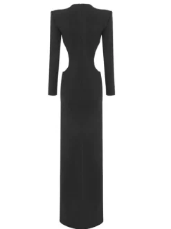 Elettra Cutout Crystal Split Bandage Dress