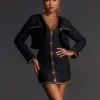 Eljah Long Sleeve Rhinestone Tweed Skirt Set