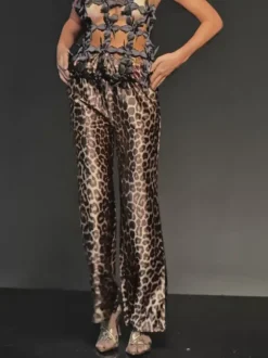 Enabarri Leopard Satin Pants
