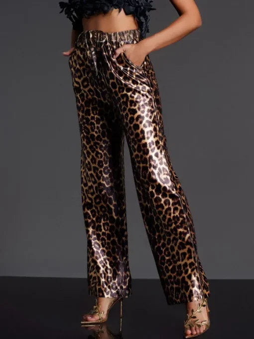 Enabarri Leopard Satin Pants