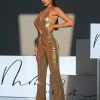 Enoch Backless Twisted Sequin Jumpsuit