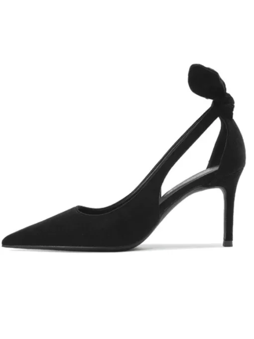 Esmal Bow Hollow Heels In Black