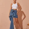 Eufemia Rose Draped Denim Skirt