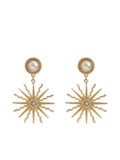 Evelina Pearl Sun Earrings