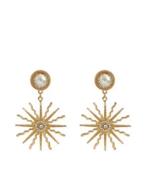 Evelina Pearl Sun Earrings