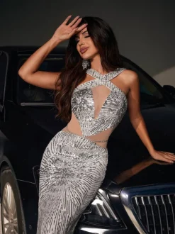 Farasha Sequin Maxi Dress