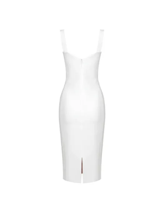 Finbar Lace Bandage Dress In White