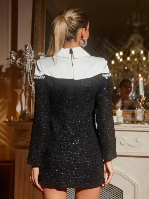 Galilea Embellished Sequin Collar Dress
