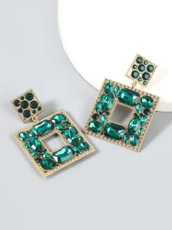 Gem Door Knocker Statement Earrings