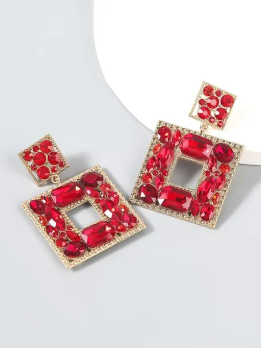 Gem Door Knocker Statement Earrings
