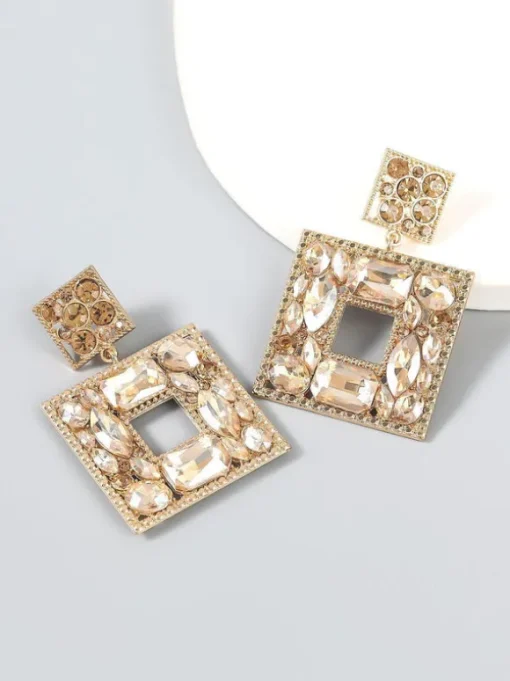 Gem Door Knocker Statement Earrings