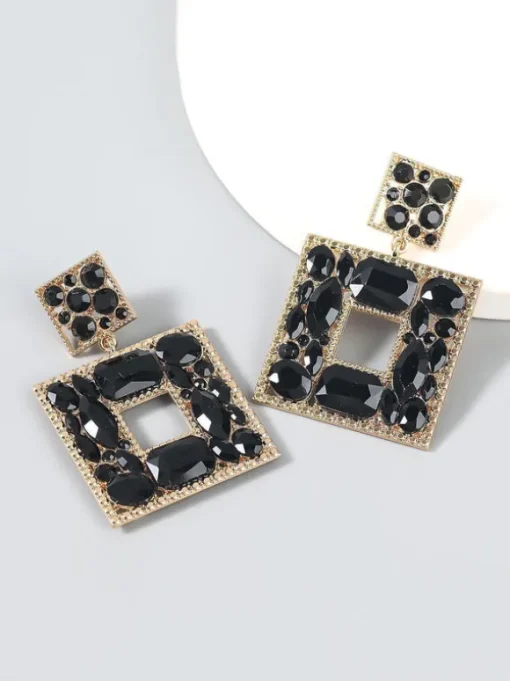 Gem Door Knocker Statement Earrings