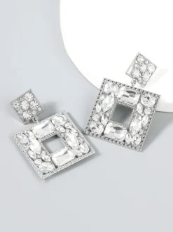 Gem Door Knocker Statement Earrings
