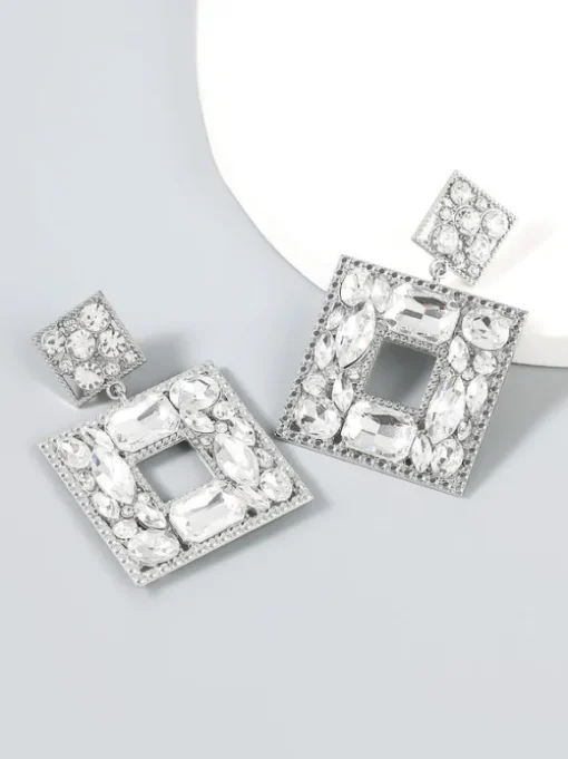 Gem Door Knocker Statement Earrings