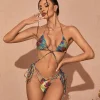 Goldie Cross Straps Printed Bikini Two Piece Set