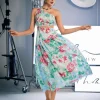 Habib One Shoulder Print Embroidered Dress