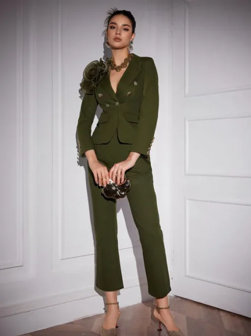 Halcyon Tulle Flower Button Blazer Set